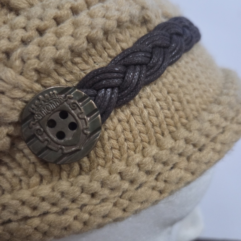 Wrapables Knitted Slouched Beanie with Button Detail - Picture 2 of 9